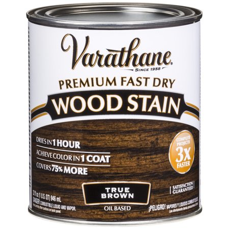 VARATHANE Premium True Brown Oil-Based Urethane Modified Alkyd Fast Dry Wood Stain 1 qt 333661